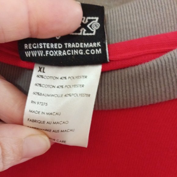 Men's Fox Racing Heavyduty Red/Black Pullover Sweater Big Logo XL - Picture 5 of 6